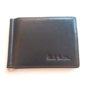Paul Smith Leather Wallet Money Clip Dark Brown